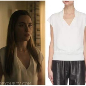 ISO! Theory drape rib top silk